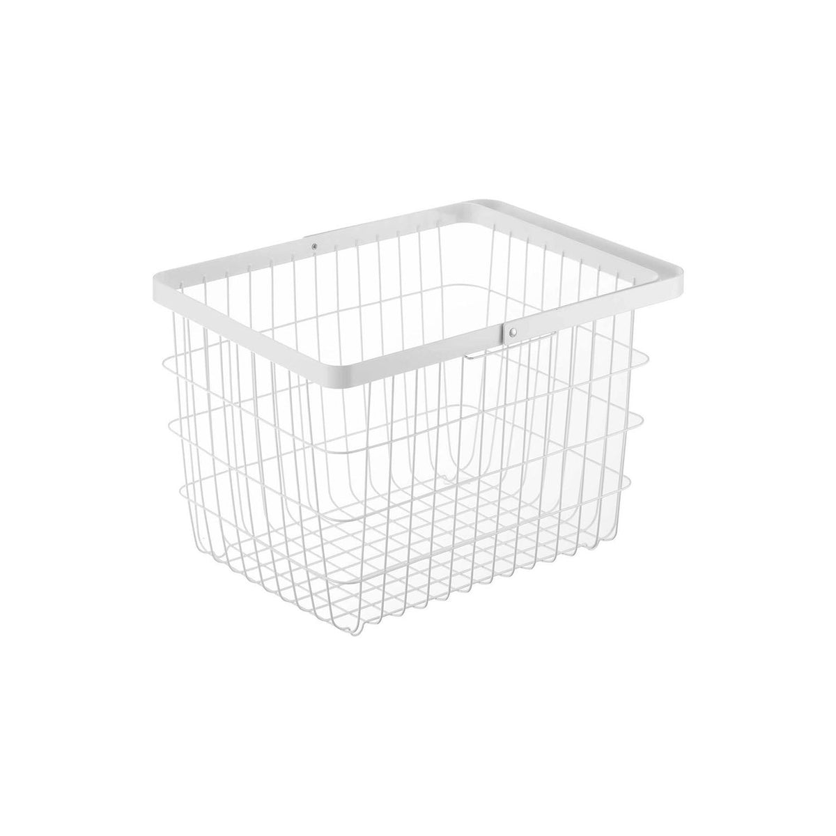 Yamazaki Tower Laundry Wire Basket M, 23 L Steel Wire Laundry Basket That Looks Good Just Set Down and Has Handles for Carrying, Holds 3 kg, 41 x 30 x 26.5 cm, 41 x 30 x 26.5 cm and 1150 g, White or Black