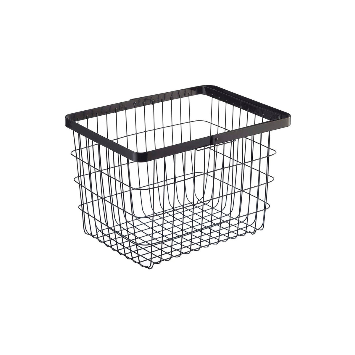 Yamazaki Tower Laundry Wire Basket M, 23 L Steel Wire Laundry Basket That Looks Good Just Set Down and Has Handles for Carrying, Holds 3 kg, 41 x 30 x 26.5 cm, 41 x 30 x 26.5 cm and 1150 g, White or Black