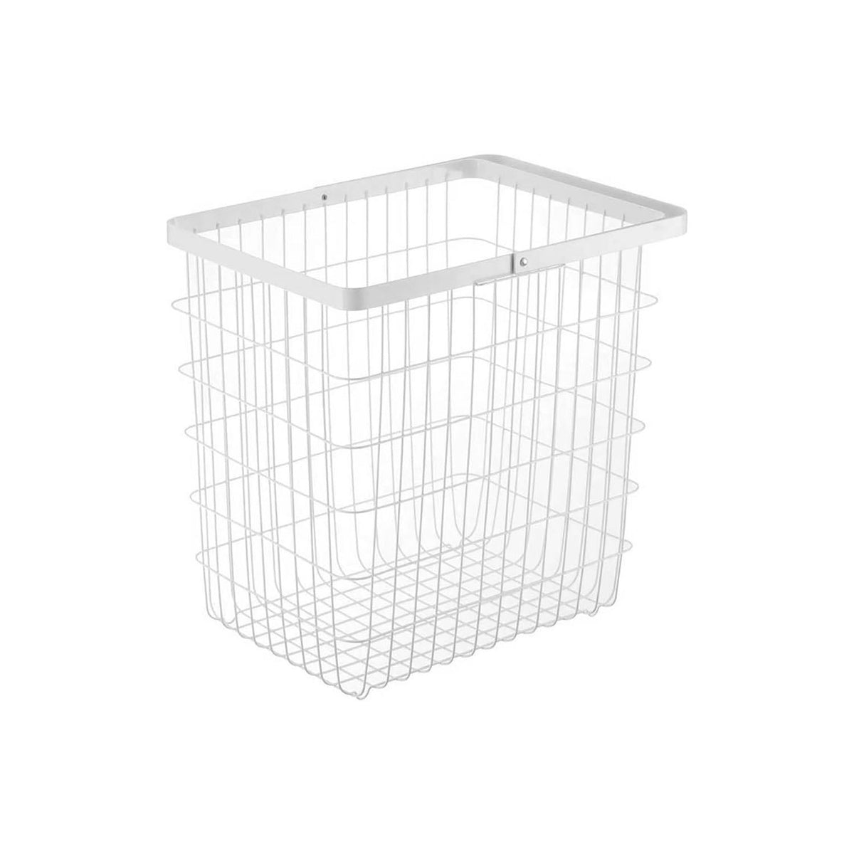 Yamazaki Tower Laundry Wire Basket L, 33 L Steel Wire Laundry Basket That Looks Good Just Set Down and Has Handles for Carrying, Holds 4 kg, 41 x 30 x 39 cm, 41 x 30 x 39 cm and 1350 g, White or Black
