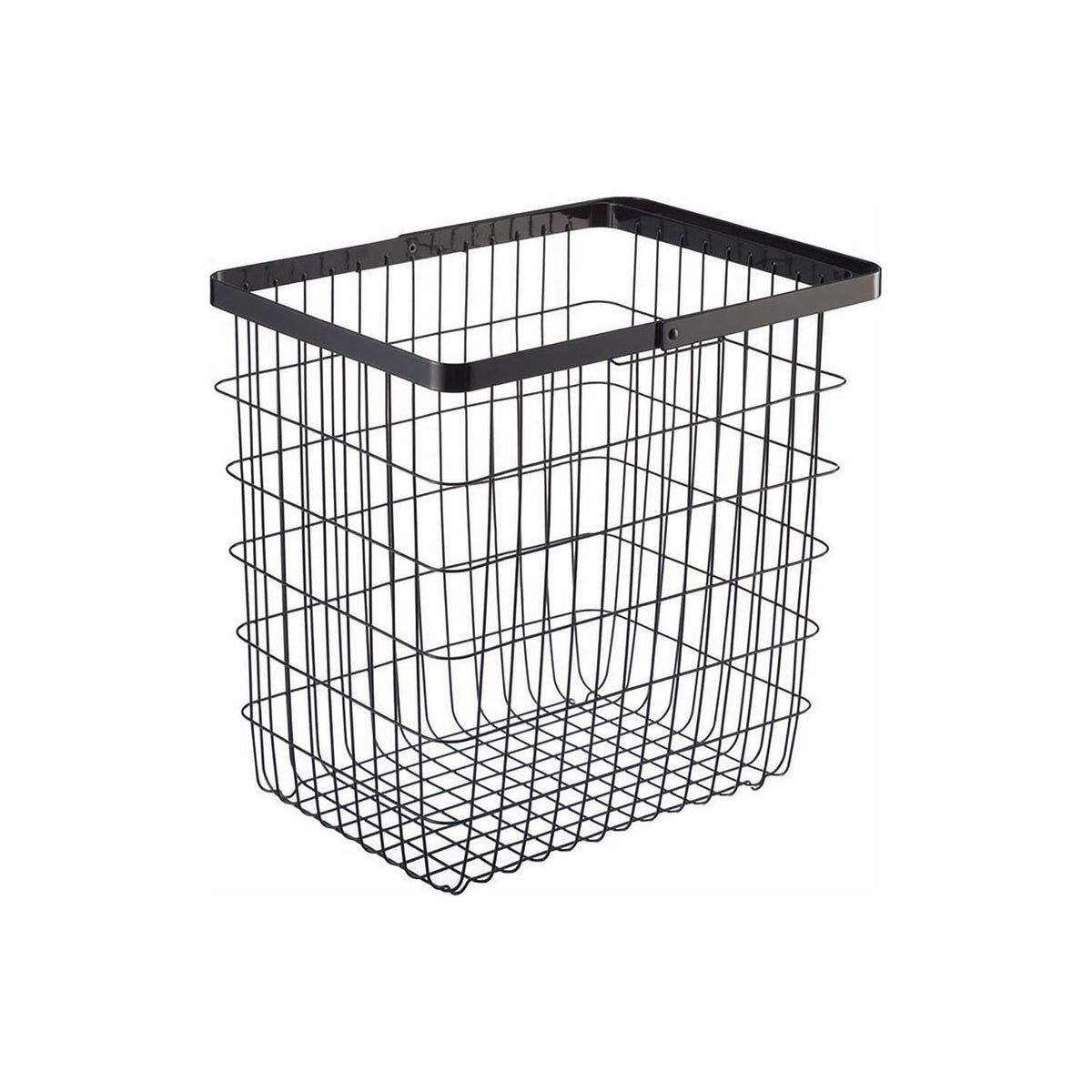 Yamazaki Tower Laundry Wire Basket L, 33 L Steel Wire Laundry Basket That Looks Good Just Set Down and Has Handles for Carrying, Holds 4 kg, 41 x 30 x 39 cm, 41 x 30 x 39 cm and 1350 g, White or Black