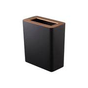 Yamazaki Rin Square Trash Can, 10 L Square Trash Can Mixing Wood and Metal for a Modern Look, Beautiful Wood Grain Lid, 28 x 15 x 30 cm, 28 x 15 x 30 cm and 1800 g, Brown or Natural