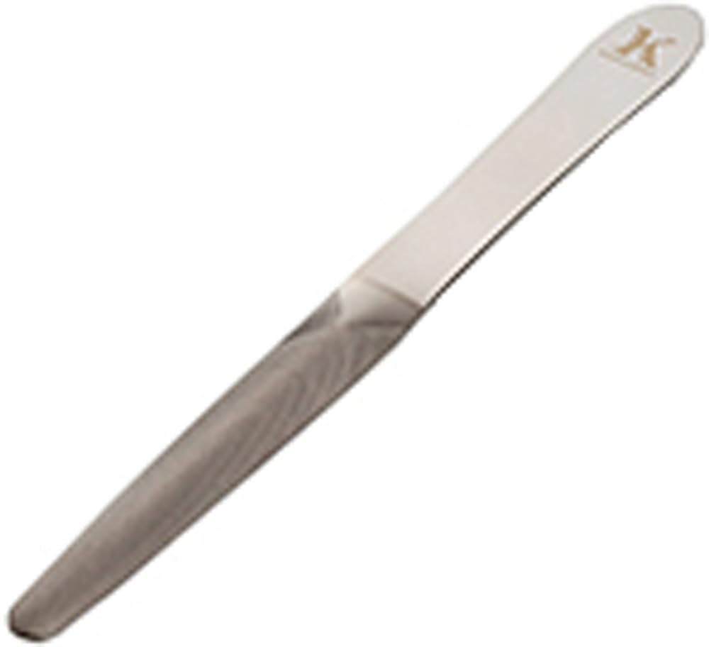 Karasawa Yasuri Standard Curved Nail File with Case, High-Carbon Stainless Steel, Mocha Gold, Made in Tsubame Japan