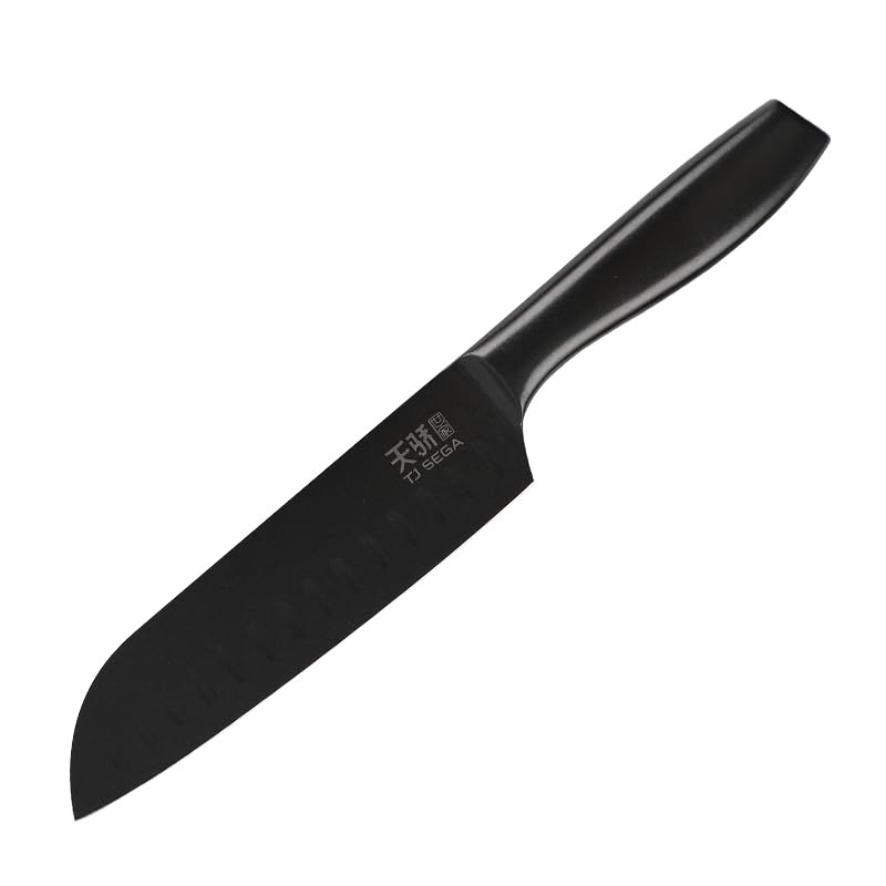 TJ POP Black-Blade All-Stainless Santoku Knife 173 mm, Ceramic-Coated, Dishwasher Compatible (TC15044)