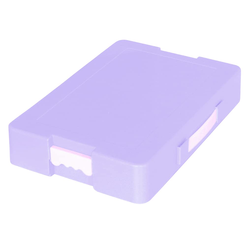 Debika Connectable Snap School Tool Box 04144, A4-Size Lid and Base with 2 Dividers, Name Sticker and Carry Handle, 34.5 x 24 x 6.5 cm, Blue, Pink, Yellow or Purple