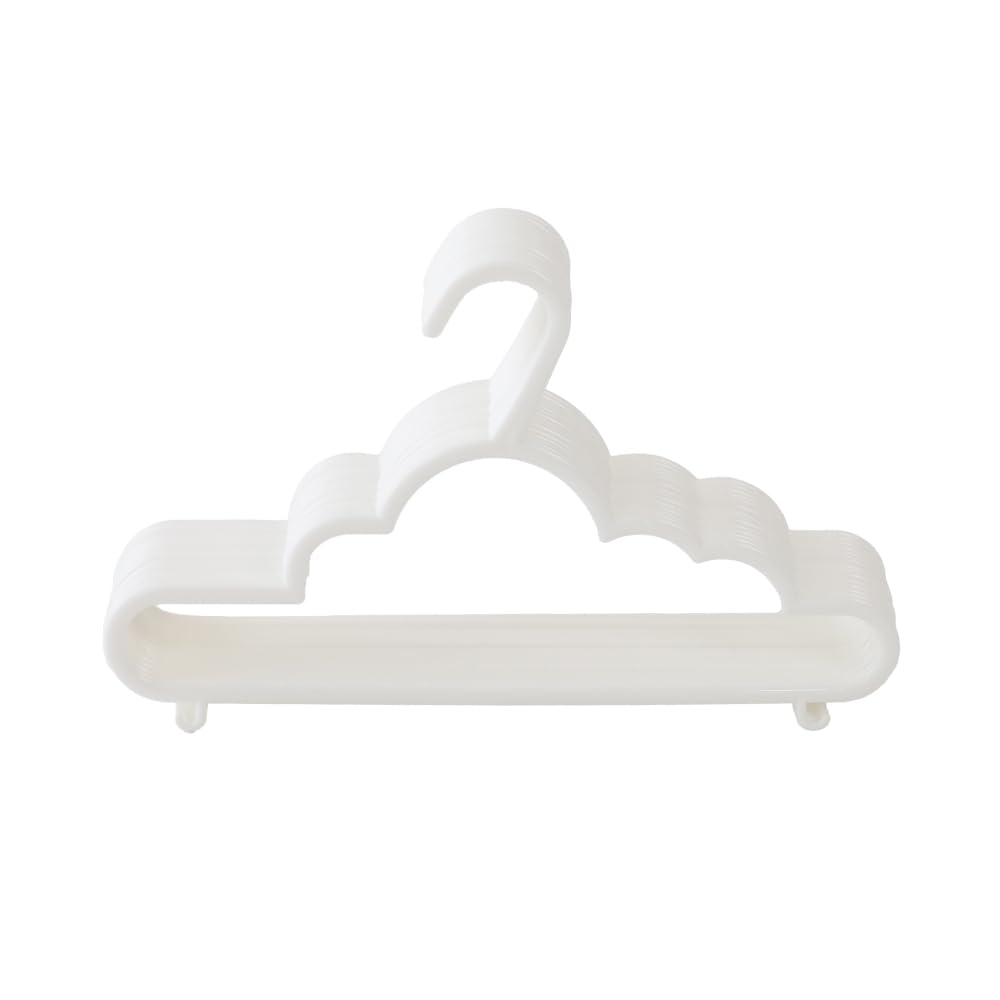 PUPPAPUPO Cloud-Shaped Baby and Kids Hangers, Set of 15, 30 x 19 cm Slim 0.4 cm Polypropylene Laundry Hangers in White, Multi or Greige