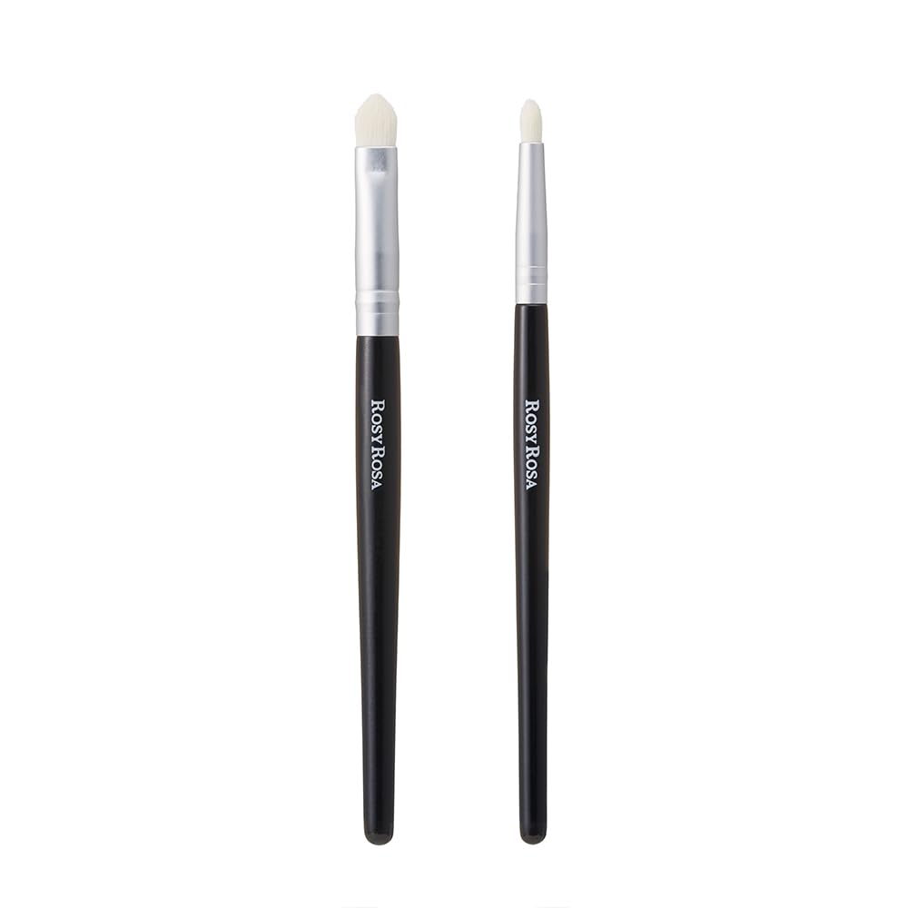 Rosy Rosa Eyeshadow Brush Set Slim RR-480, 2 Brushes with Flat and Convex Tips for Powder Eyeshadow