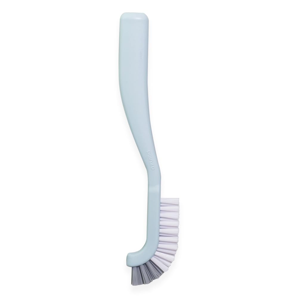 Azuma smart Bathroom Crevice Brush, Slim Brush with Hard Tip and Soft Bristles and Magnet Storage, 5.1 x 1.7 x 22 cm, White, Dark Grey or Ice Blue