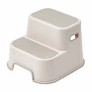 KEYUCA Kids Two-Step Stool, Non-Slip Step Stool 34 x 38 x 26 cm, 895 g, 100 kg Load, Polypropylene with Cushioned Handle, Greige