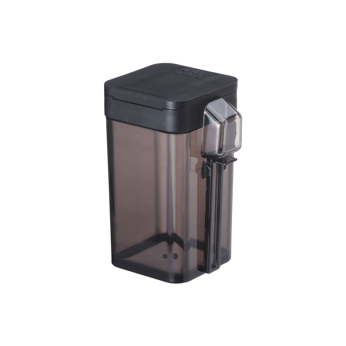 Yamazaki Tower Flour and Spice Bottle 200 mL, 200 mL Flour and Spice Bottle With a One-Hand Sliding Lid, Two Pouring Holes, and a Spoon That Levels 5 mL, Index Sticker Included, 5.8 x 6.2 x 10.5 cm and 100 g, White or Black