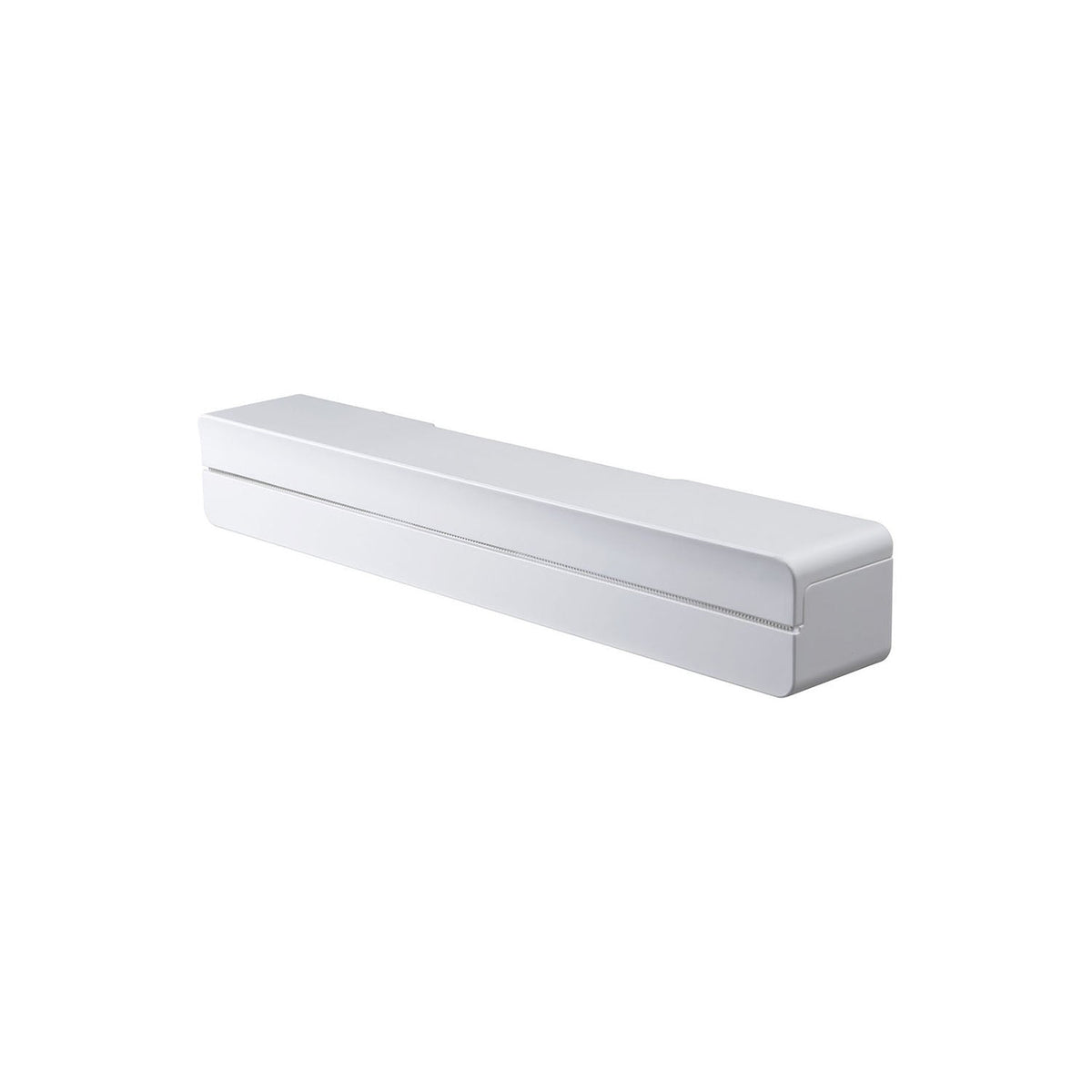 Yamazaki Tower Magnetic Wrap Case L, Magnetic Wrap Case for L Size 50 m Rolls Up to 31 cm Wide That Sticks to the Refrigerator, Included Core Lets the Wrap Roll Out Smoothly, Stainless Blade, 32.6 x 5.5 x 5 cm and 270 g, White or Black