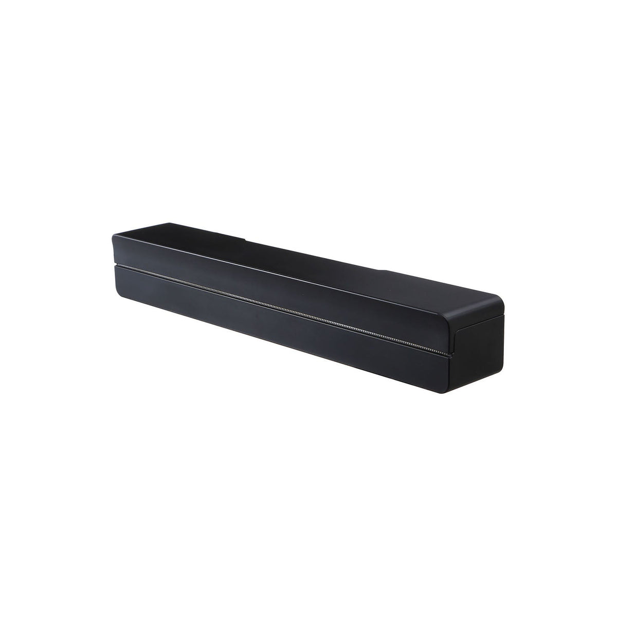 Yamazaki Tower Magnetic Wrap Case L, Magnetic Wrap Case for L Size 50 m Rolls Up to 31 cm Wide That Sticks to the Refrigerator, Included Core Lets the Wrap Roll Out Smoothly, Stainless Blade, 32.6 x 5.5 x 5 cm and 270 g, White or Black
