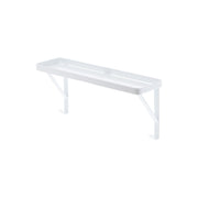 Yamazaki Tower Rack That Sits on a Towel Bar, Rack That Slips Onto a Towel Bar 30 cm or More Wide to Make a Shelf, Slitted Tray Drains Water, Five Hooks Hang Clothespins, Holds 2 kg, 33 x 9 x 15 cm and 550 g, White