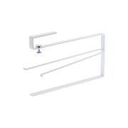 Yamazaki Tower One-Hand Cut Under-Cabinet Kitchen Paper Holder, Holder That Fits Under a Hanging Cabinet and Cuts a Sheet With One Hand on a Silicone Edge, Takes Rolls up to 11 cm Across, 500 g, 8 x 26 x 17.5 cm and 300 g, White or Black