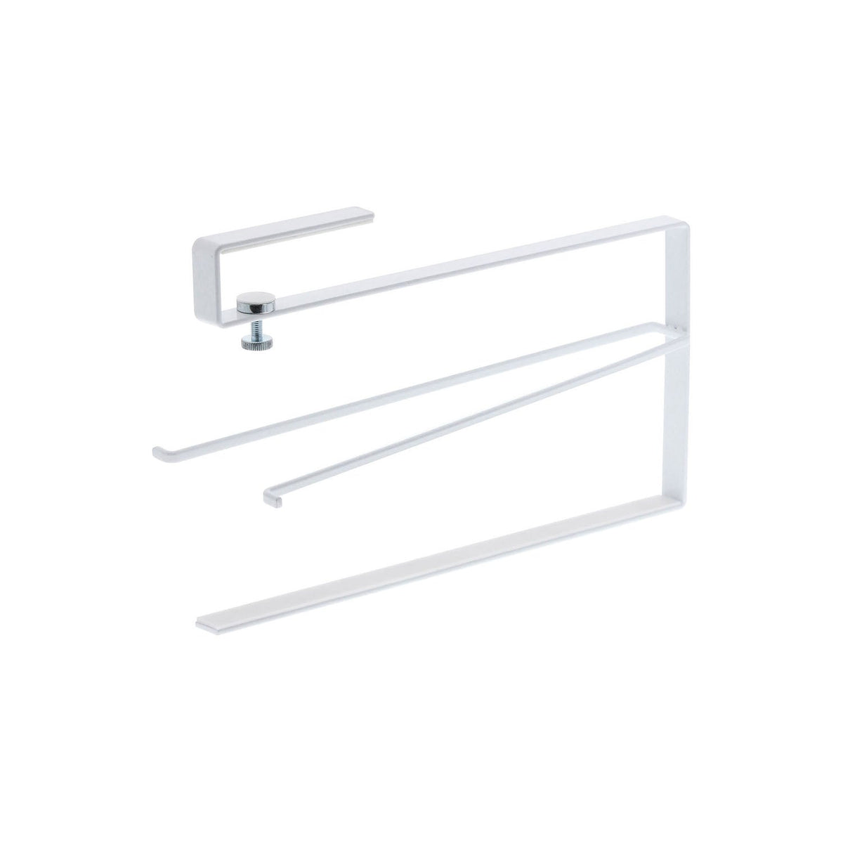 Yamazaki Tower One-Hand Cut Under-Cabinet Kitchen Paper Holder, Holder That Fits Under a Hanging Cabinet and Cuts a Sheet With One Hand on a Silicone Edge, Takes Rolls up to 11 cm Across, 500 g, 8 x 26 x 17.5 cm and 300 g, White or Black