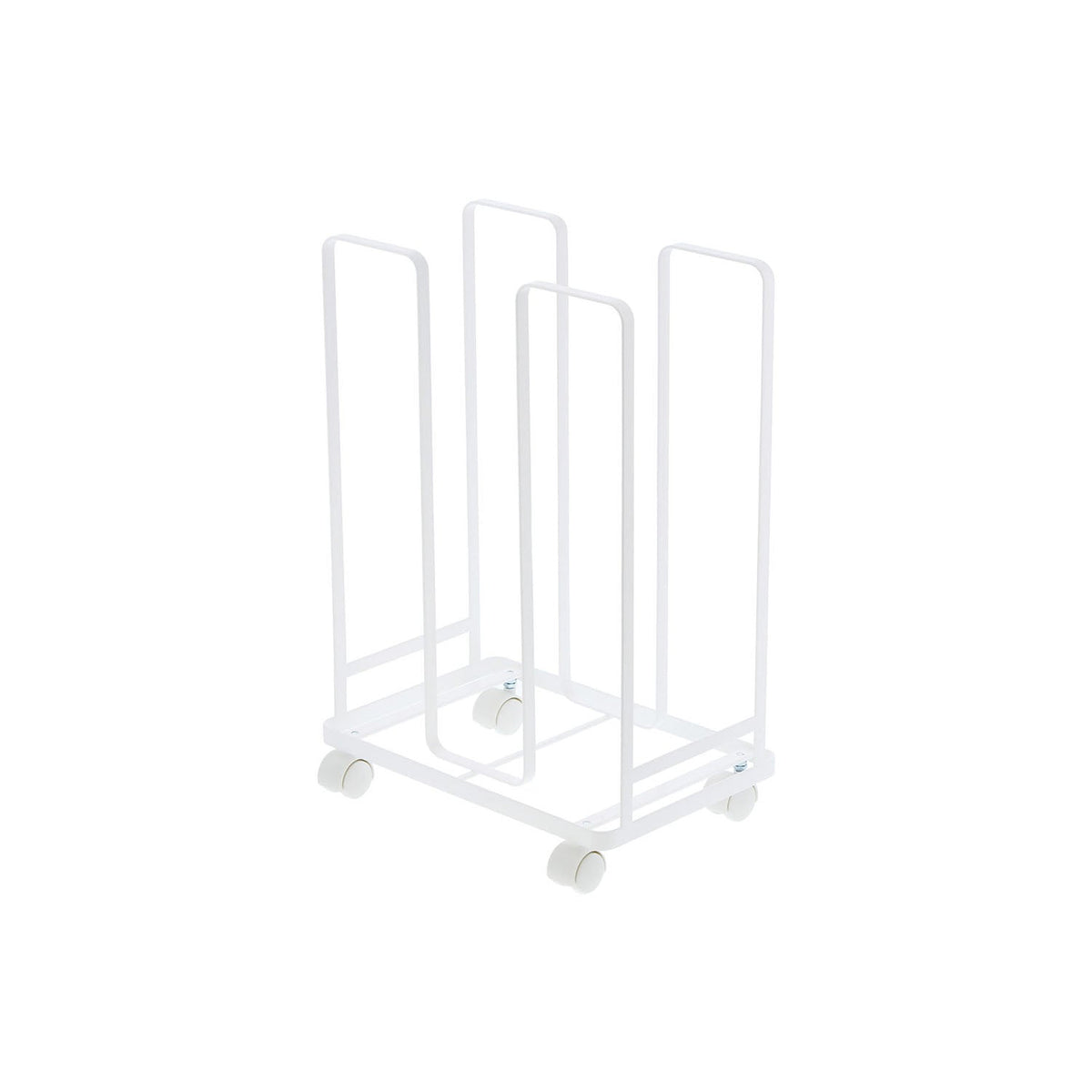 Yamazaki Tower Cardboard Stocker, Slim Rack on Casters That Stores 10 to 15 Flattened Cardboard Boxes and Lets You Pass String Under to Tie Them In Place, 30 cm Wide, Holds 5 kg, 30 x 23 x 43.5 cm and 1200 g, White or Black