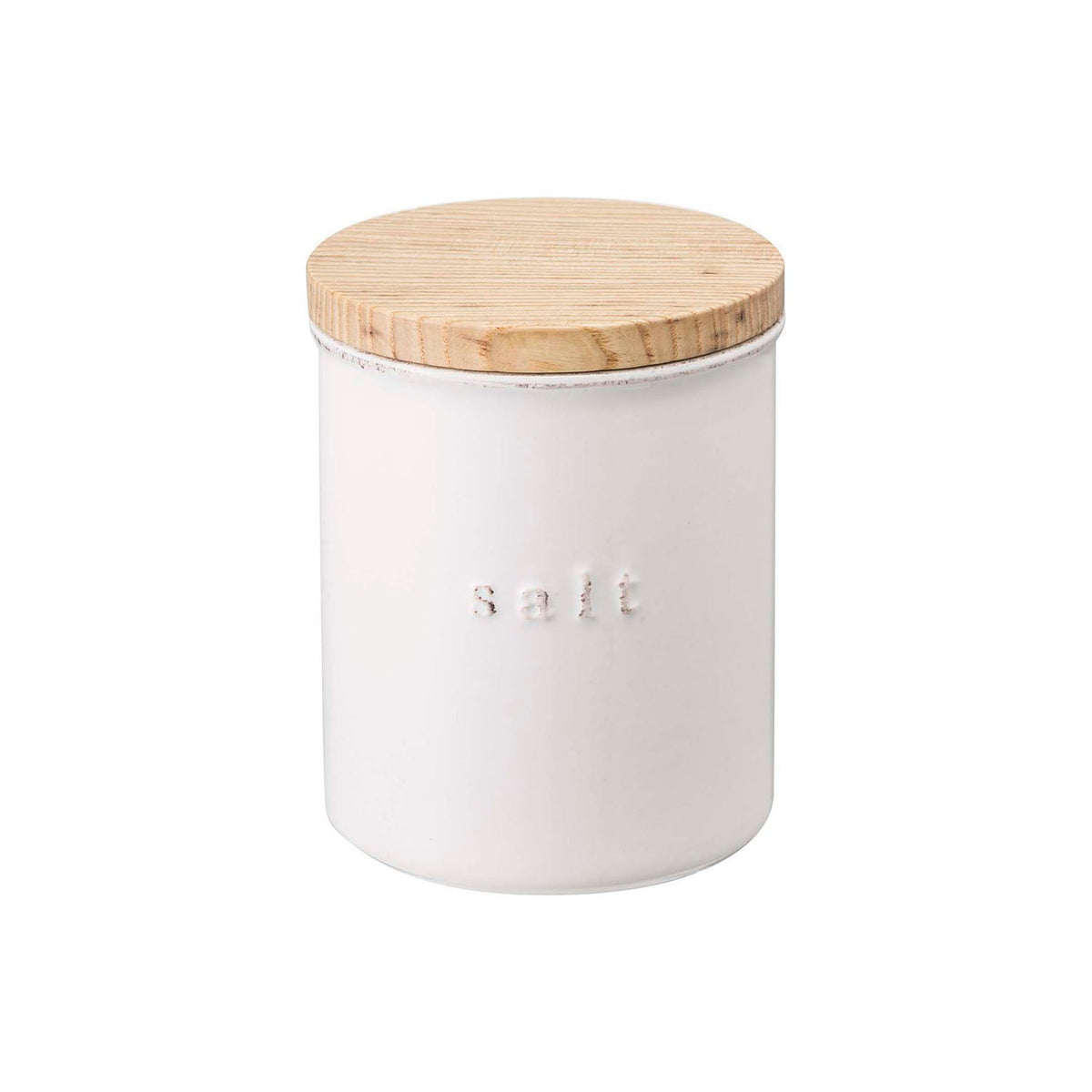 Yamazaki Tosca Ceramic Canister, 450 mL Ceramic Canister With a Natural Wood Lid in Sugar, Salt or Coffee Versions That Suit a Nordic Style Kitchen, 9.5 cm Wide, 9.5 x 9.5 x 11.5 cm and 420 g, Sugar or Salt or Coffee