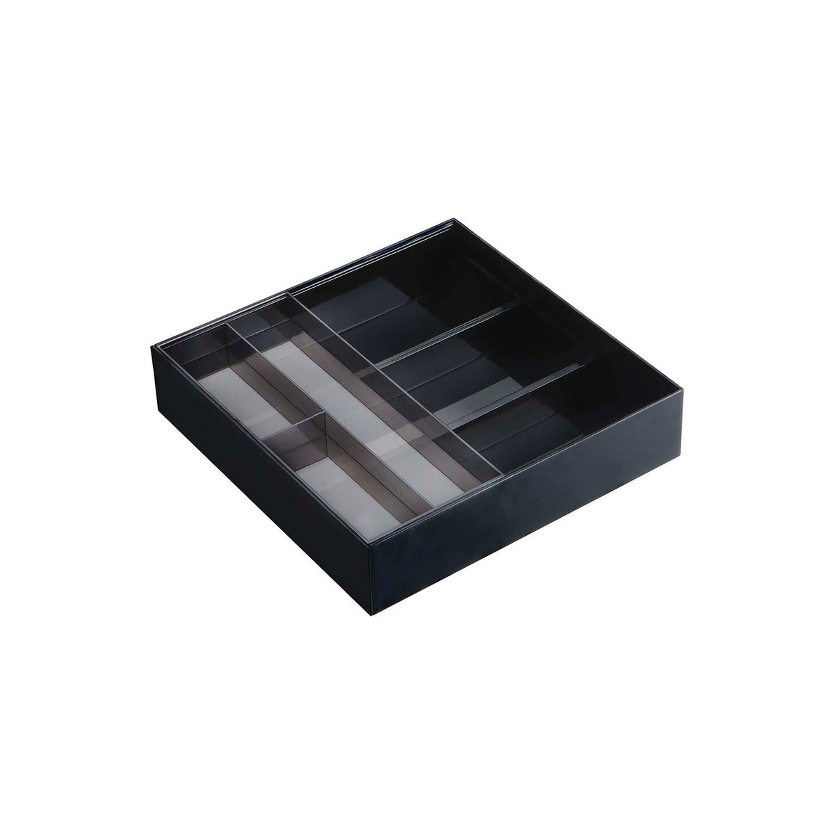 Yamazaki Tower Extendable Sliding Desk Tray, Extendable Tray With a Sliding Translucent Top Tray That Fits Drawers 25 to 45 cm and Sorts Long and Small Desk Items, Heat Safe to 80 C, 25 x 24.6 to 45 x 5.7 cm and 620 g, White or Black