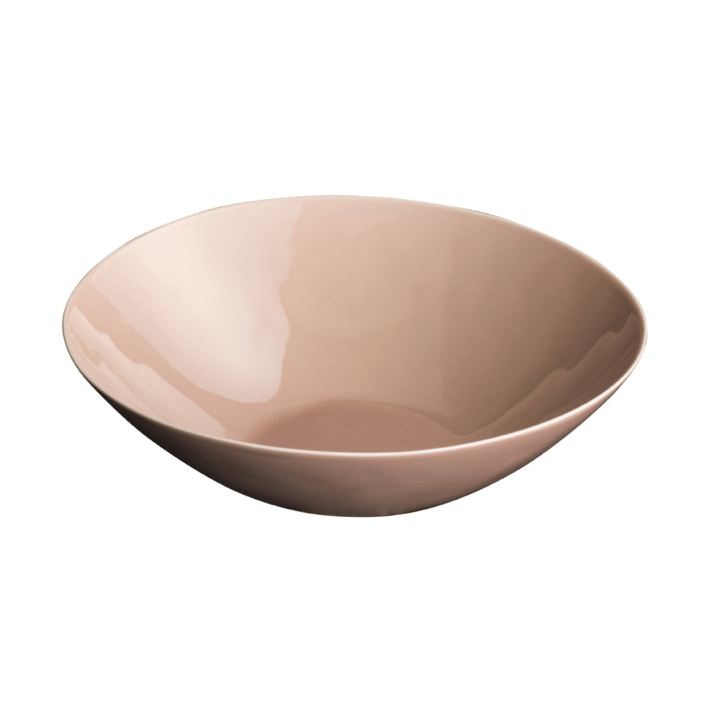 KINTO ATELIER TETE Porcelain Deep Plate 250 mm, ATELIER TETE Porcelain Deep Plate 250 mm in Off White, Light Grey or Pink Beige, Microwave and dishwasher safe, Made in Japan, 25 x 25 x 7.5 cm and 550 g, Off White or Light Grey or Pink Beige