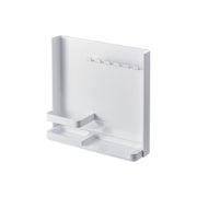 Yamazaki Tower Hideaway Toothbrush and Tube Stand, Stand That Holds Five Toothbrushes and Two Tubes and Flips Over to Hide Them When Guests Visit, ABS Resin With Silicone Cap, 22.2 x 6 x 21.2 cm and 260 g, White or Black
