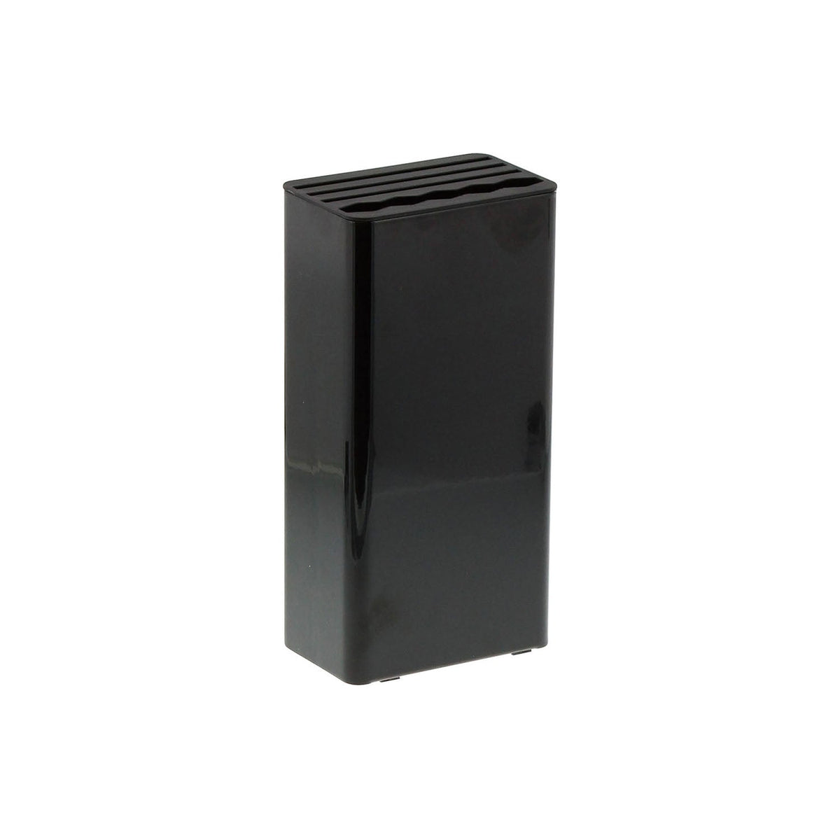 Yamazaki Tower Kitchen Knife and Scissors Stand, Slim Stand That Holds a Knife and Kitchen Scissors Together in Slits, Blades Up to 21 cm and 3 mm Thick, Scissors 10 to 15 mm Thick, 11 cm Wide, 11 x 7 x 22.3 cm and 930 g, White or Black