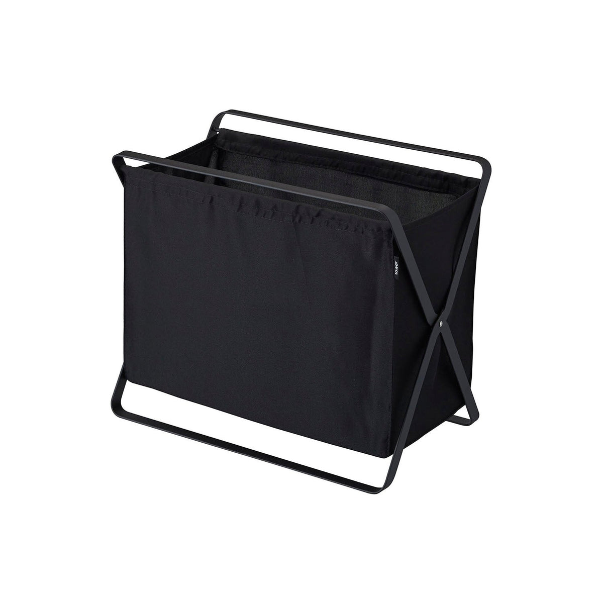 Yamazaki Tower Baggage Storage Box, Folding 32 L Basket Box That Keeps Bags Off the Floor, Also Takes Laundry and Magazines, Folds Flat to 4.5 cm Deep, Holds 10 kg, 46 x 29 x 40 cm and 2100 g, White or Black