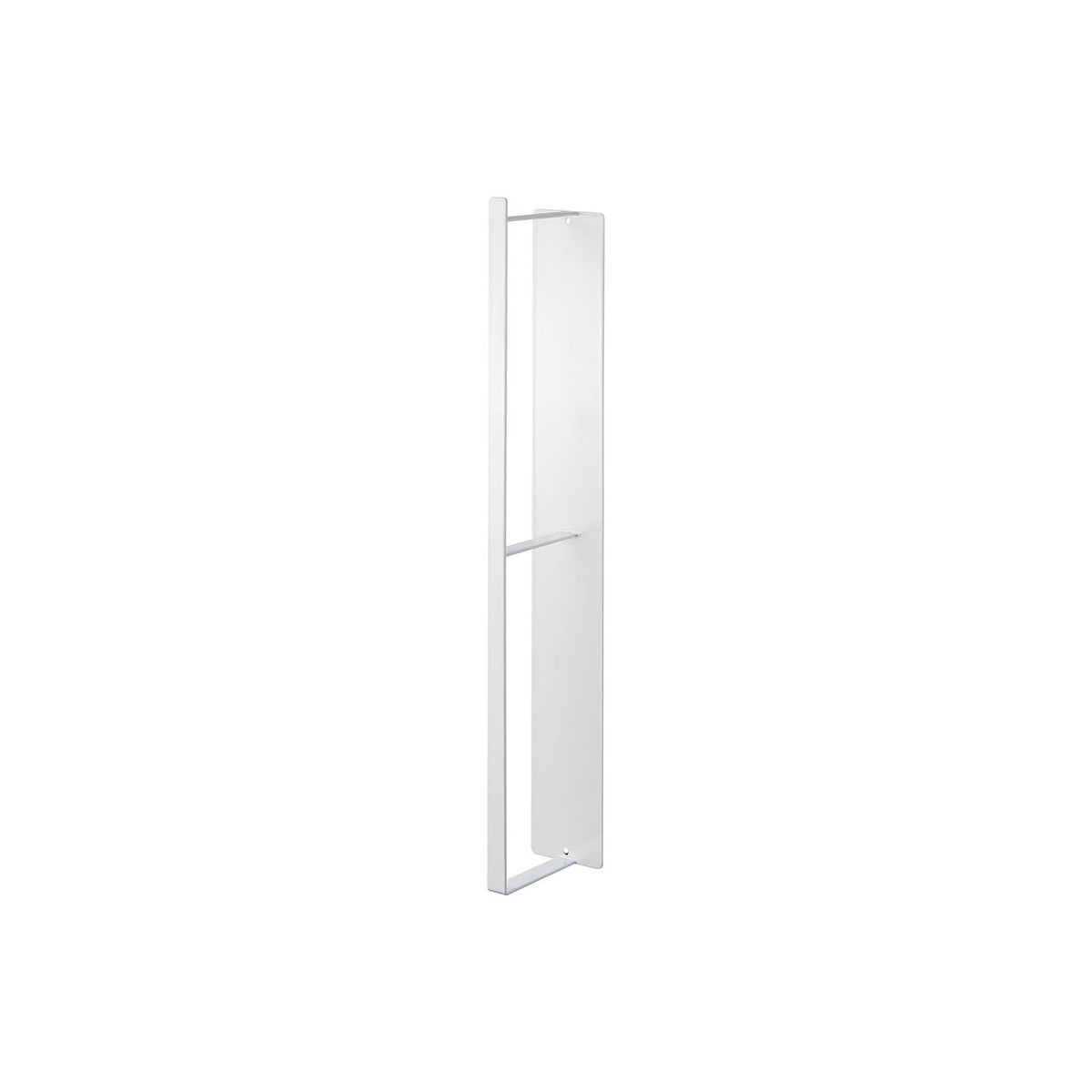 Yamazaki Tower Magnetic Laundry Hanger Storage Rack, Slim Rack That Stores Hangers and Clothes Pegs Beside a Washing Machine by Magnet or Screws and Can Lie Sideways Too, Three Hooks Included, Holds 3 kg, 6 x 8.5 x 46 cm and 520 g, White