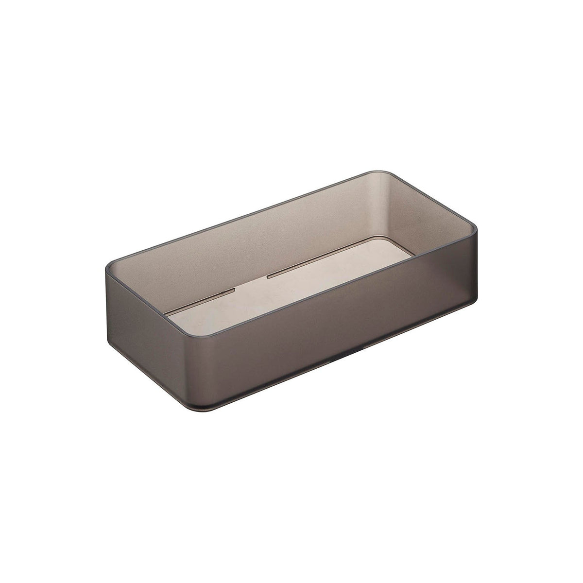 Yamazaki Tower Drawer Organiser Case M Clear Base Set of 2, Set of 2 Drawer Organiser Cases That Combine Side by Side or Stack, Clear Base, Heat Safe to 90 C, 8 x 16 x 3.7 cm and 148 g, White or Black
