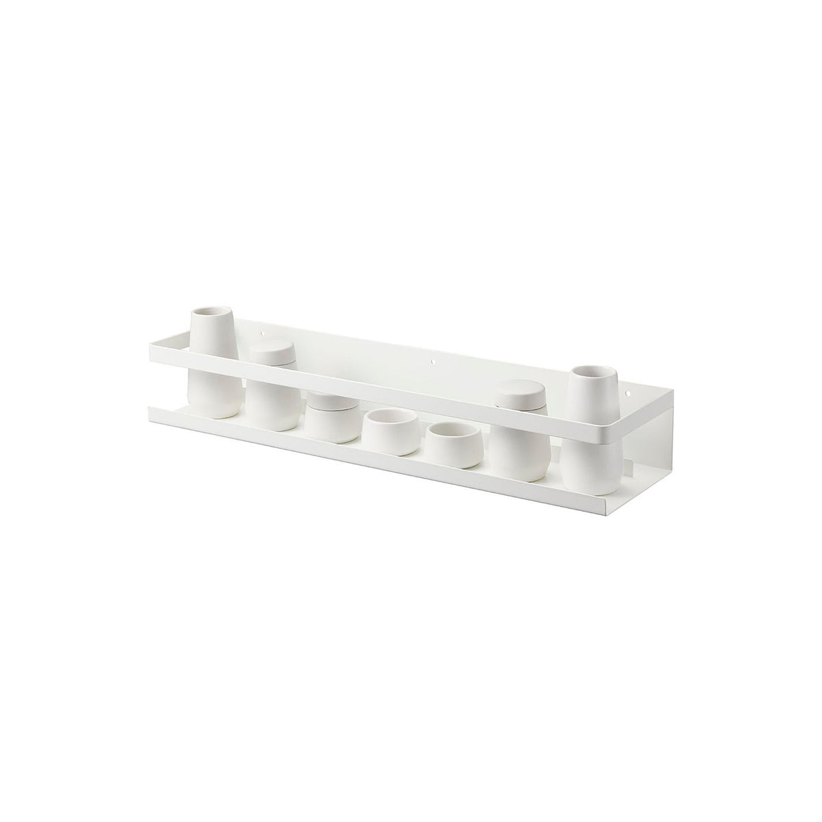Yamazaki Tower Plasterboard Wall Shrine with 7-Piece Shrine Item Set, Stylish Wall Shrine Shelf With a Seven-Piece Ceramic Shrine Item Set Fixed With Plasterboard Pins That Leave Hard-to-See Holes, Holds 2 kg, 45 x 12 x 7 cm and 1700 g, White