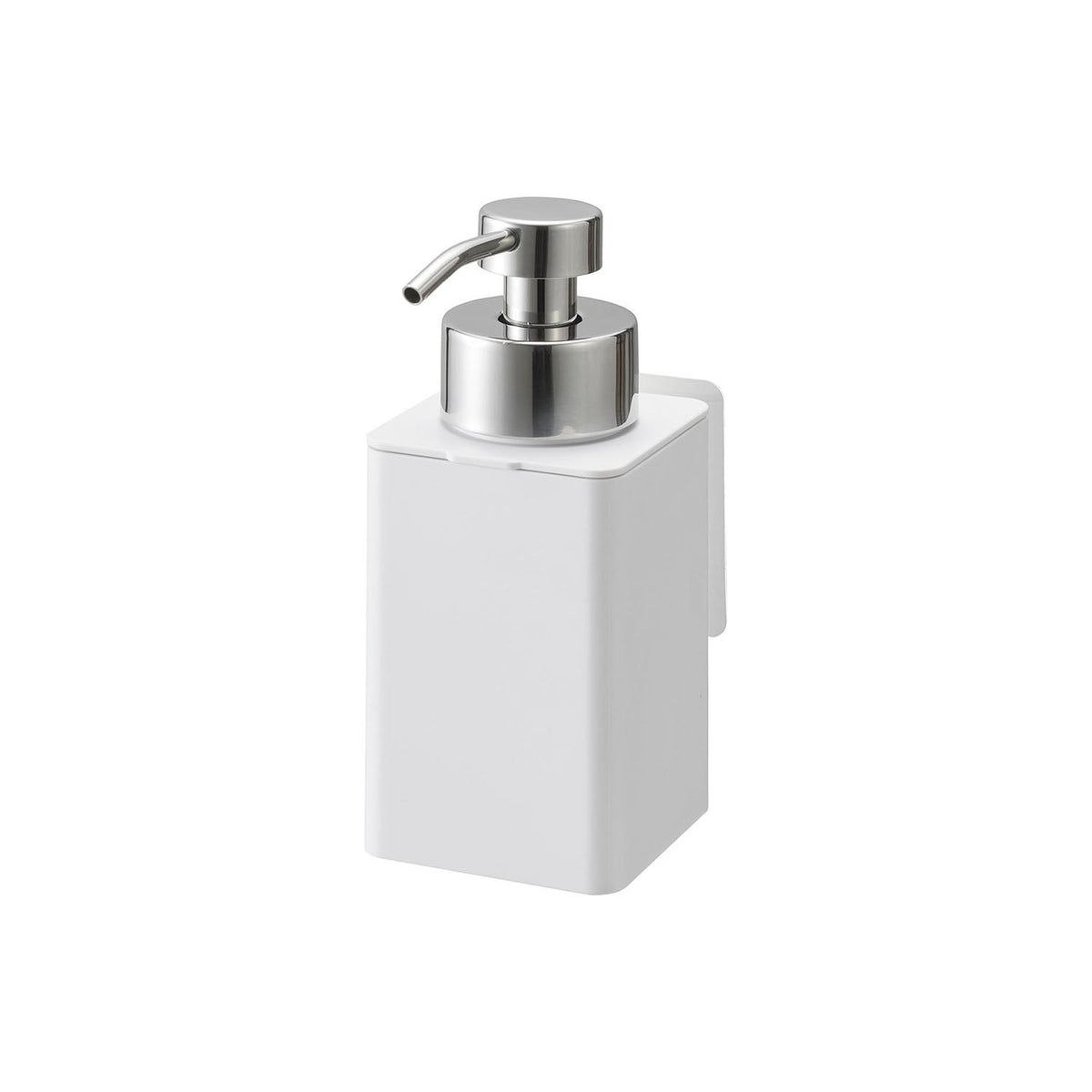 Yamazaki Tower Film-Hook Foam Dispenser 330 mL, 330 mL Foam Dispenser That Hangs on a Film Hook at the Height You Choose, Floats So the Base Stays Dry, Press the Pump With It on the Wall, Holds 1 kg, 7 x 10 x 17 cm and 210 g, White or Black