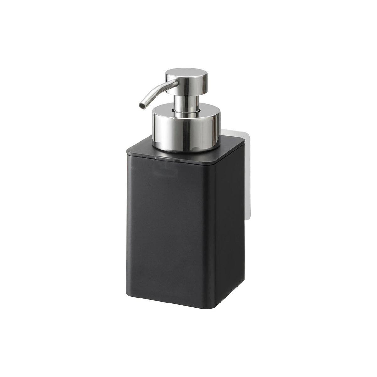 Yamazaki Tower Film-Hook Foam Dispenser 330 mL, 330 mL Foam Dispenser That Hangs on a Film Hook at the Height You Choose, Floats So the Base Stays Dry, Press the Pump With It on the Wall, Holds 1 kg, 7 x 10 x 17 cm and 210 g, White or Black