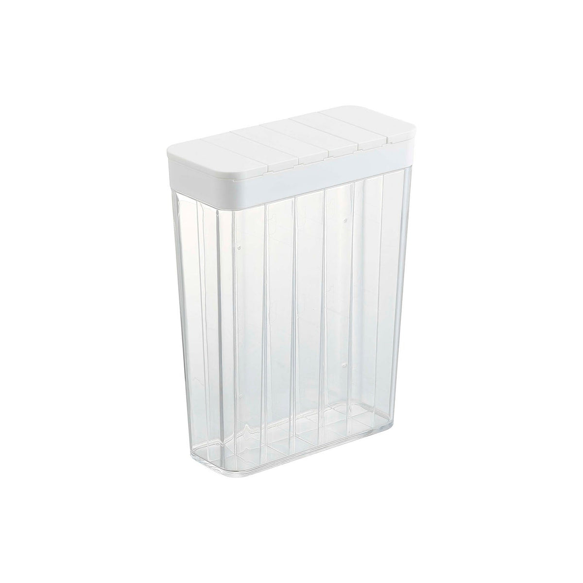 Yamazaki Tower Fridge Rice Container One-Cup Portions, Slim Fridge Rice Container Divided Into 12 One-Cup Portions That Pours Exactly One Cup From the Cap With No Measuring, Holds About 1.8 kg of Rice, 2 L, 18.5 x 8.5 x 24.5 cm and 710 g, White or Black