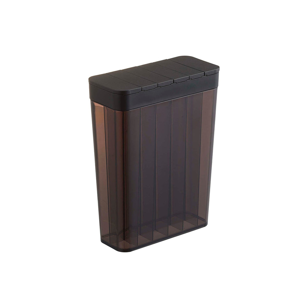 Yamazaki Tower Fridge Rice Container One-Cup Portions, Slim Fridge Rice Container Divided Into 12 One-Cup Portions That Pours Exactly One Cup From the Cap With No Measuring, Holds About 1.8 kg of Rice, 2 L, 18.5 x 8.5 x 24.5 cm and 710 g, White or Black
