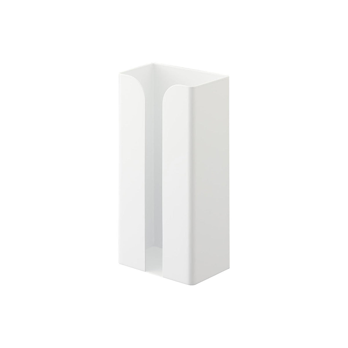 Yamazaki Tower Magnetic Poly Bag and Kitchen Paper Holder, Holder That Sticks to a Refrigerator Side or Steel Kitchen Panel by Strong Magnet, Holds 1 kg, 13 x 8.3 x 26 cm and 730 g, White or Black