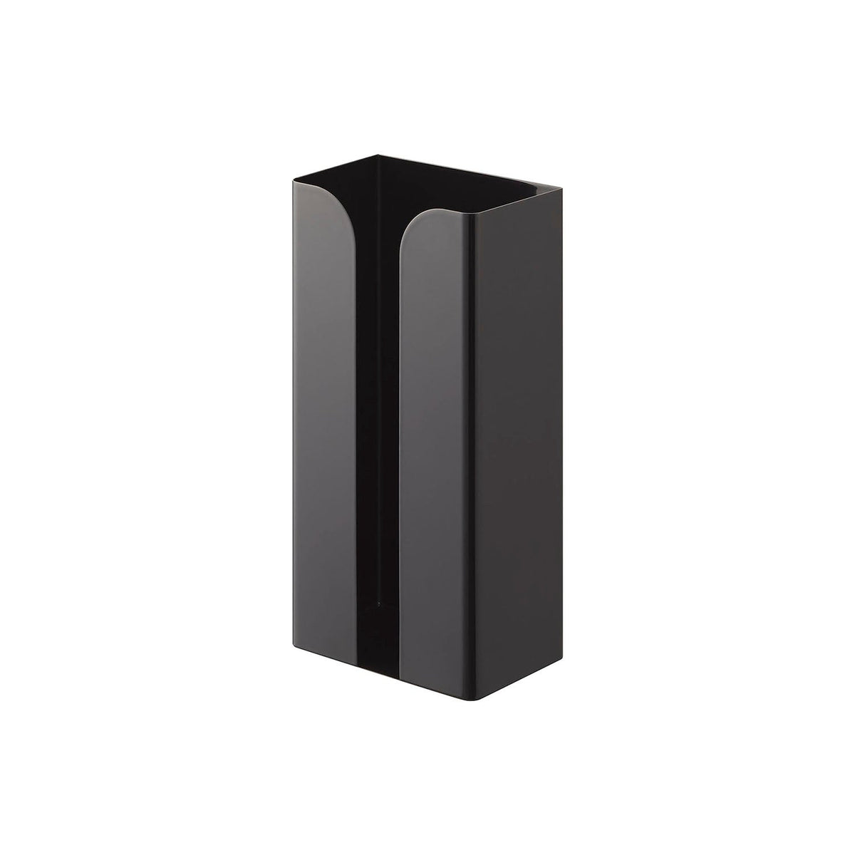 Yamazaki Tower Magnetic Poly Bag and Kitchen Paper Holder, Holder That Sticks to a Refrigerator Side or Steel Kitchen Panel by Strong Magnet, Holds 1 kg, 13 x 8.3 x 26 cm and 730 g, White or Black