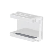 Yamazaki Tower Magnetic Bathroom Toothbrush Stand, Holder That Sticks to a Steel Bathroom Wall by Magnet and Drains Water So Slime Stays Away, Holds 1 kg, 13.5 x 5 x 8.5 cm and 320 g, White or Black
