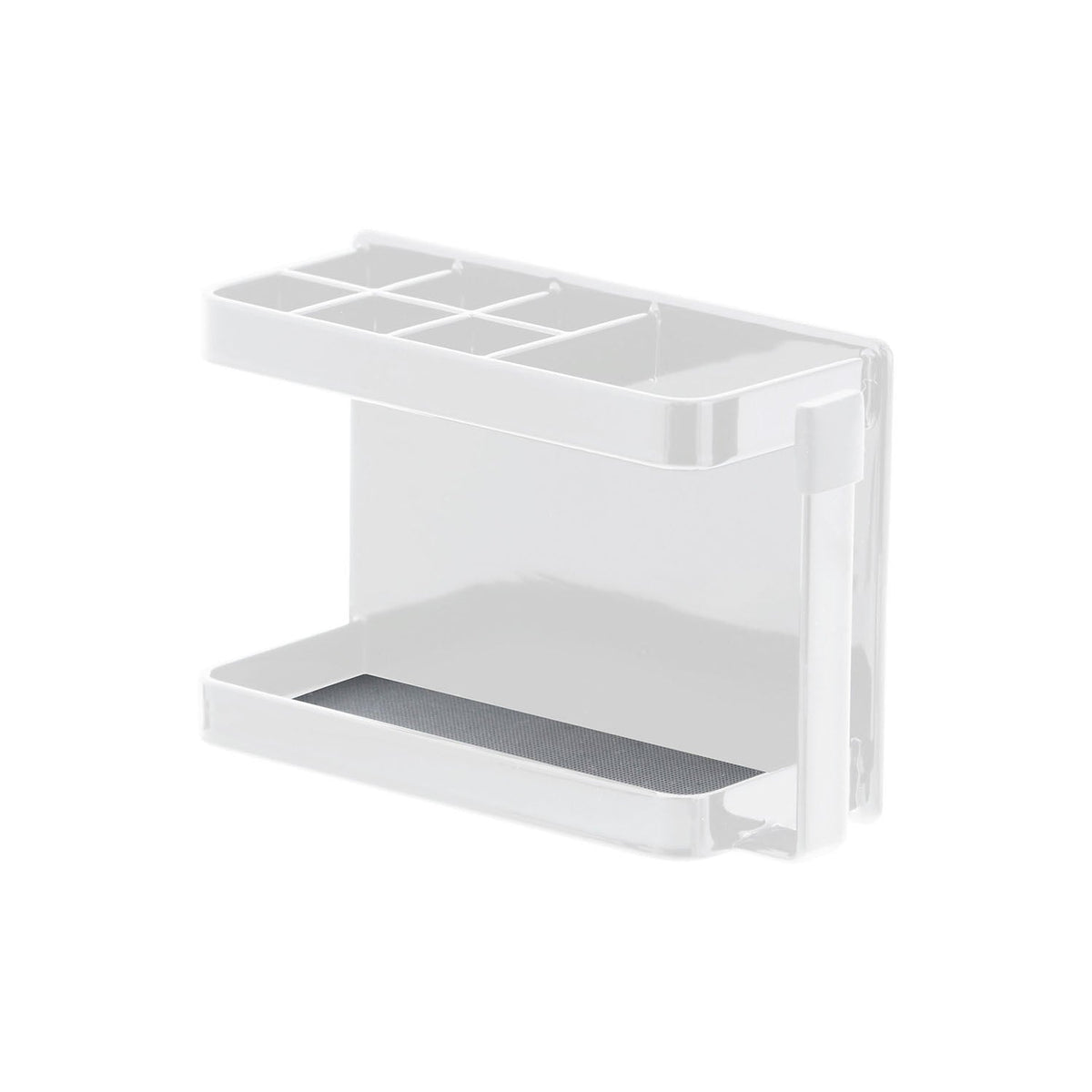 Yamazaki Tower Magnetic Bathroom Toothbrush Stand, Holder That Sticks to a Steel Bathroom Wall by Magnet and Drains Water So Slime Stays Away, Holds 1 kg, 13.5 x 5 x 8.5 cm and 320 g, White or Black