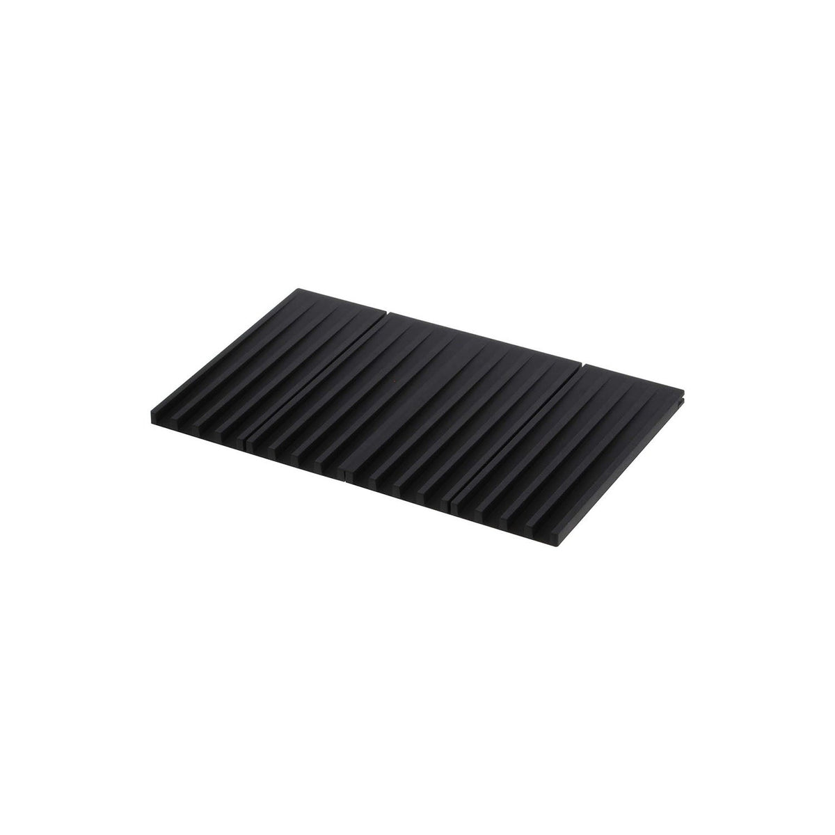 Yamazaki Tower Folding Silicone Dish Drying Mat, Silicone Drainer Mat That Opens to Dry Dishes, Folds in Half as a Pot Rest and in Four to Fit a Drawer, Heat Safe to 250 C, Dishwasher Safe, 40.5 x 25 x 1.3 cm open and 550 g, White or Black