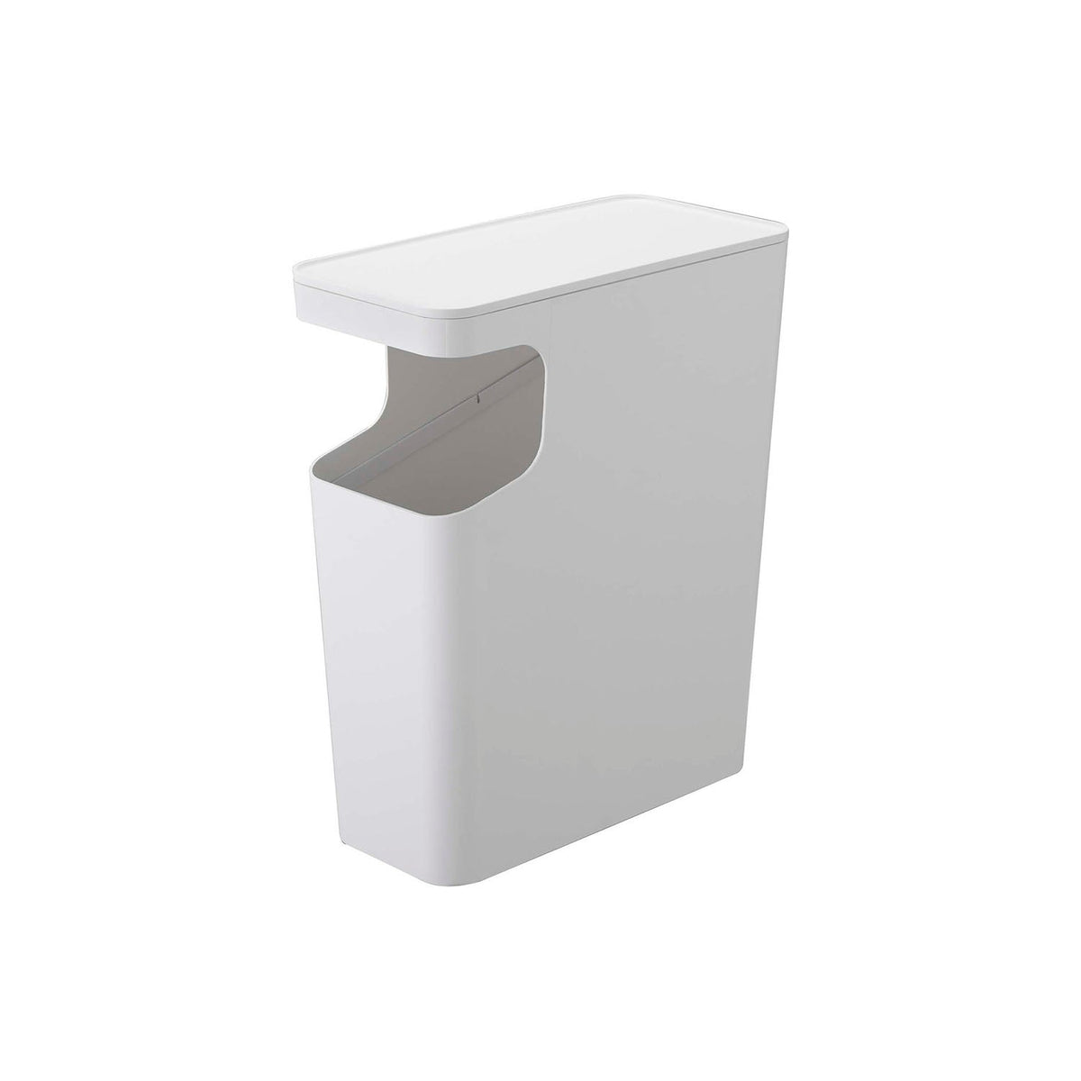 Yamazaki Tower Dust Box and Side Table, Dust Box With a Flat Top That Doubles as a Side Table Beside a Bed or Sofa, Wide Opening, 15 L for 20 L Bags, Holds 5 kg on Top, 38 x 18.5 x 45 cm and 1750 g, White or Black