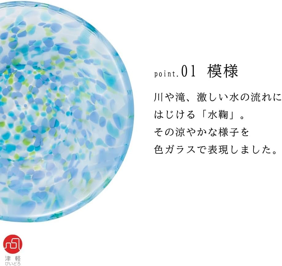 ADERIA Tsugaru Vidro Iroiro Mamezara Kemari Glass Mini Plate