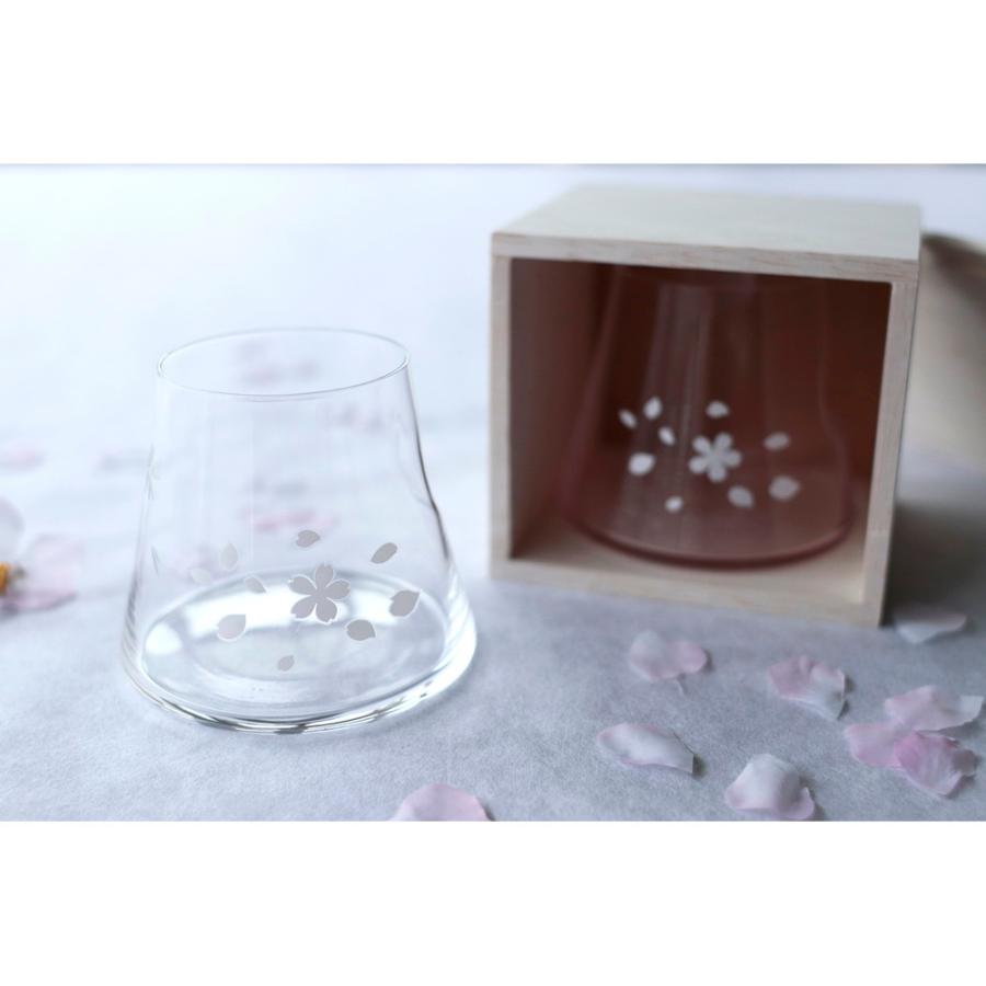 Marumo Takagi Color-Changing Sakura Mt. Fuji Hoei Beer Glass 280 ml In Wooden Box