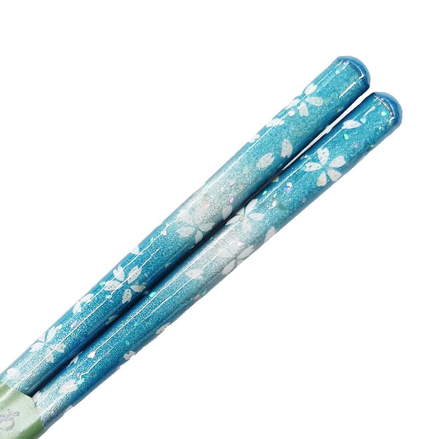 Kawai Hanabiyori Blue Sakura Chopsticks 23 cm With Gift Box