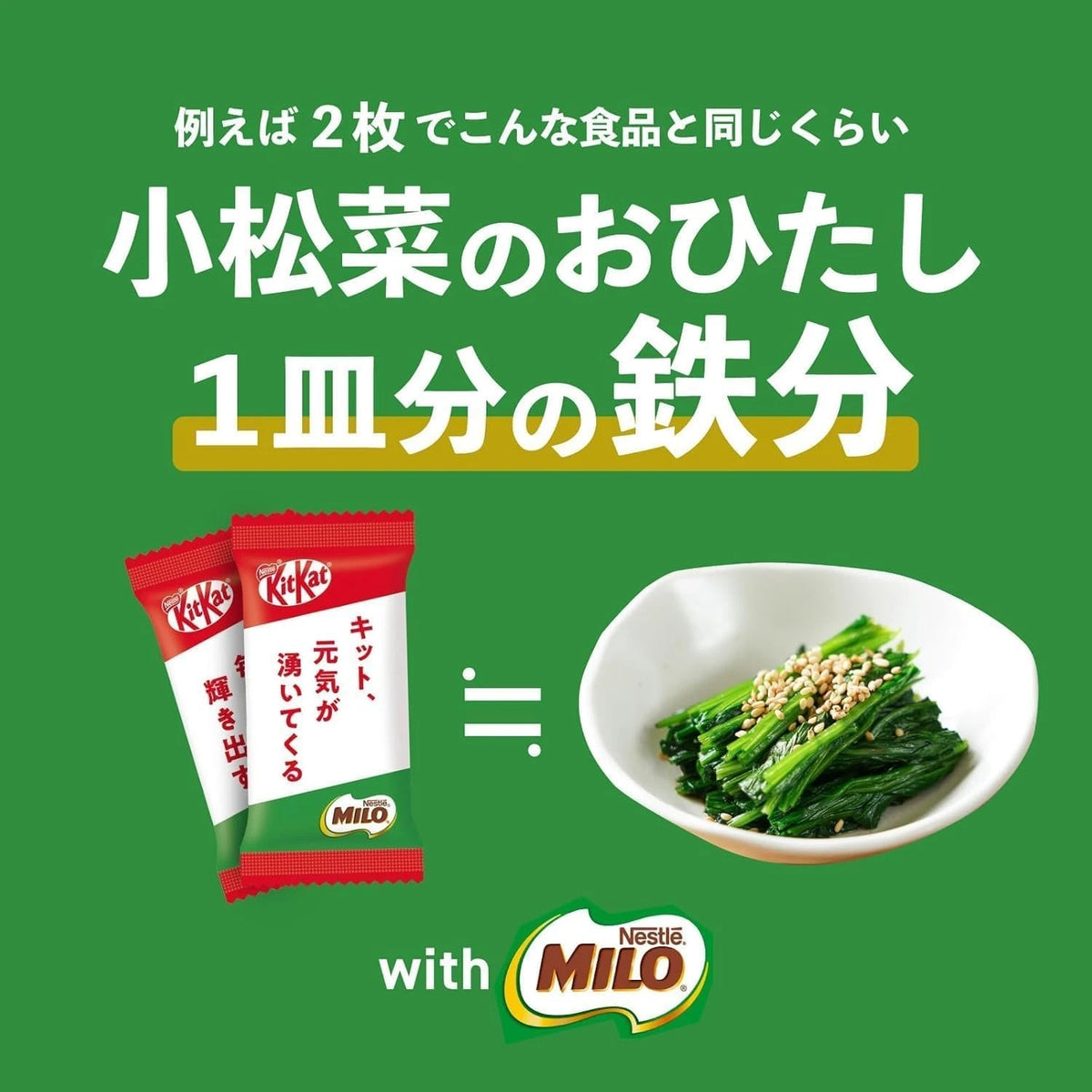 KitKat Wafer Chocolate with Milo and Added Iron, 10 Individually Wrapped Pieces