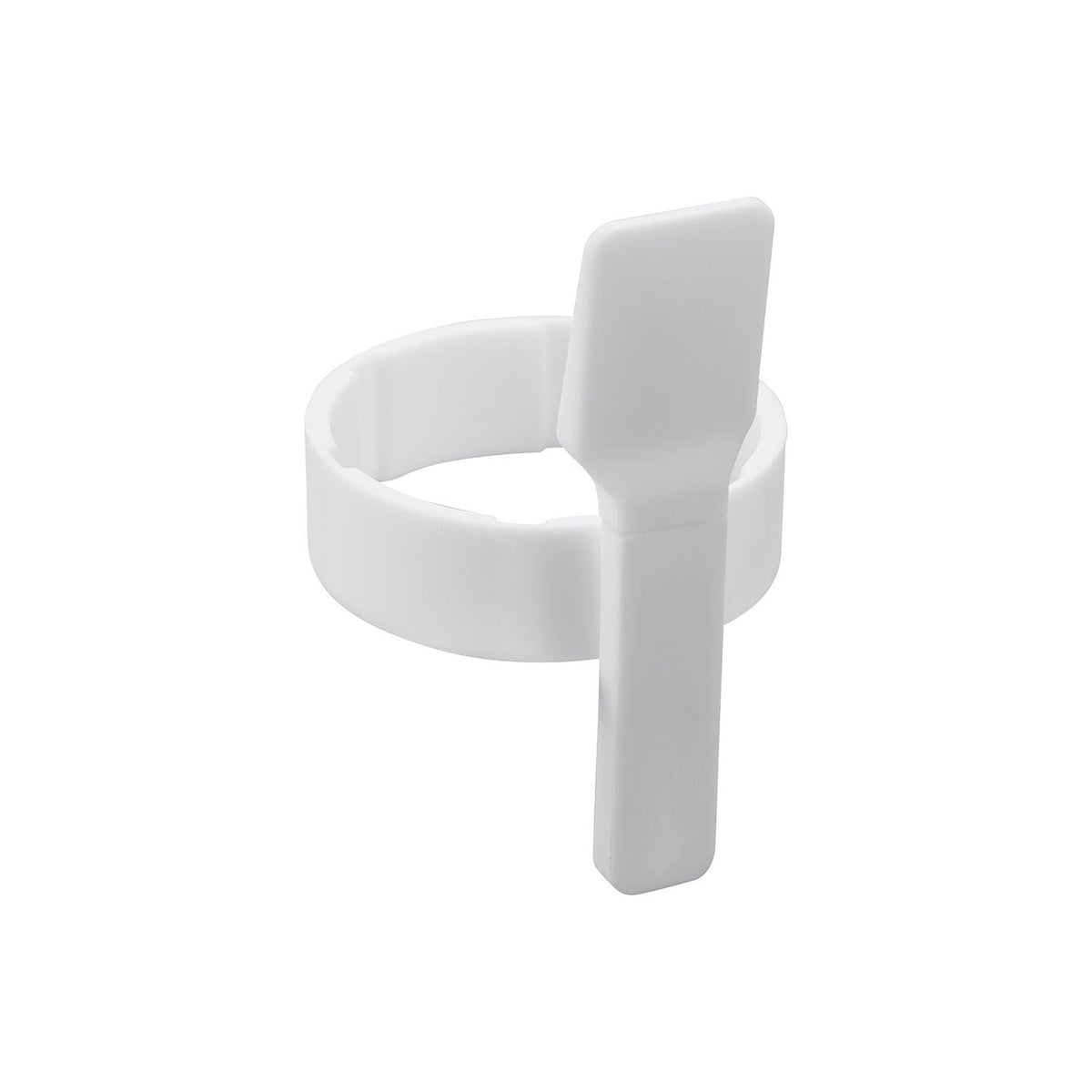 Yamazaki Tower Beauty Cream Spatula with Storage Band, Cream Spatula That Clips Into a Silicone Band Around Your Cream Jar So It Never Gets Lost, Fits Jars About 4.6 to 6.5 cm Across, Height Adjustable, 5 x 5.7 x 7.5 cm stored and 11 g, White or Black