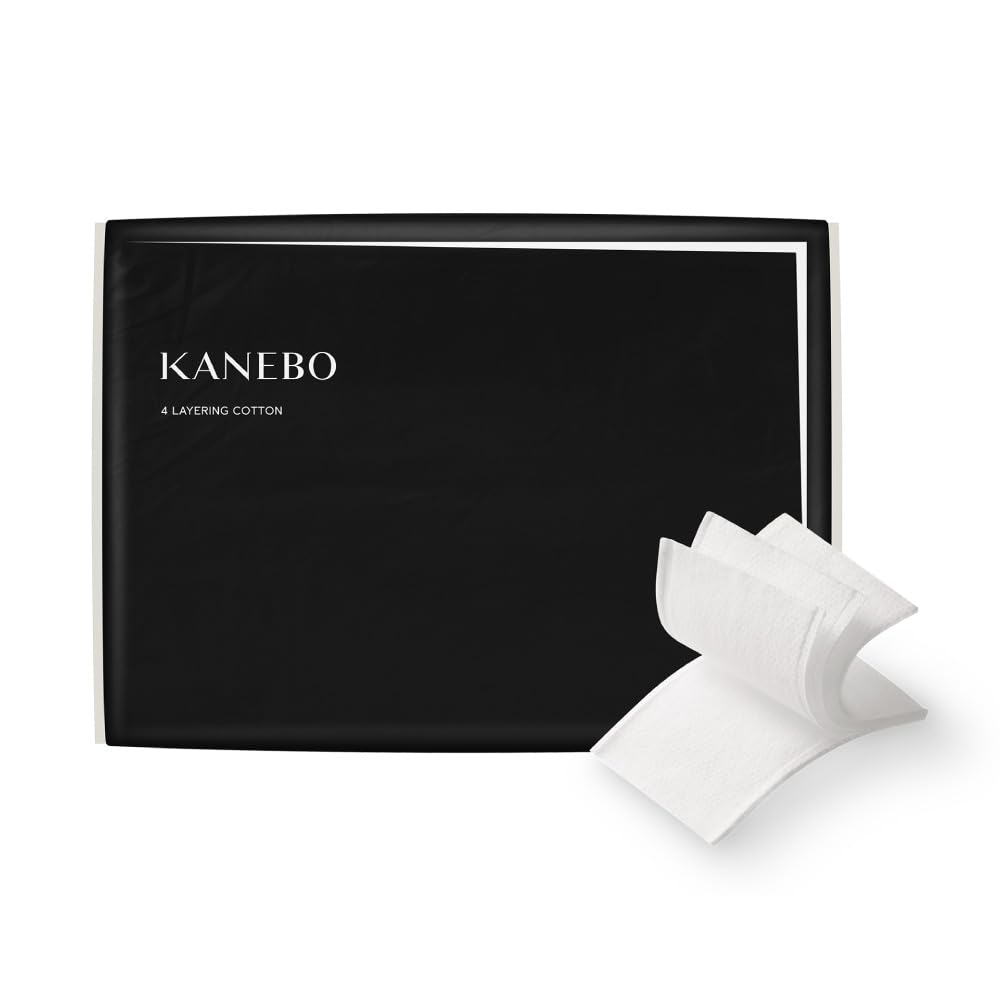 Kanebo 4 Layering Cotton, 100 Sheets of Large 60 x 80 mm Four-Layer Peelable 100% Cotton Pads for Wiping and Cotton Packs, Made in Japan