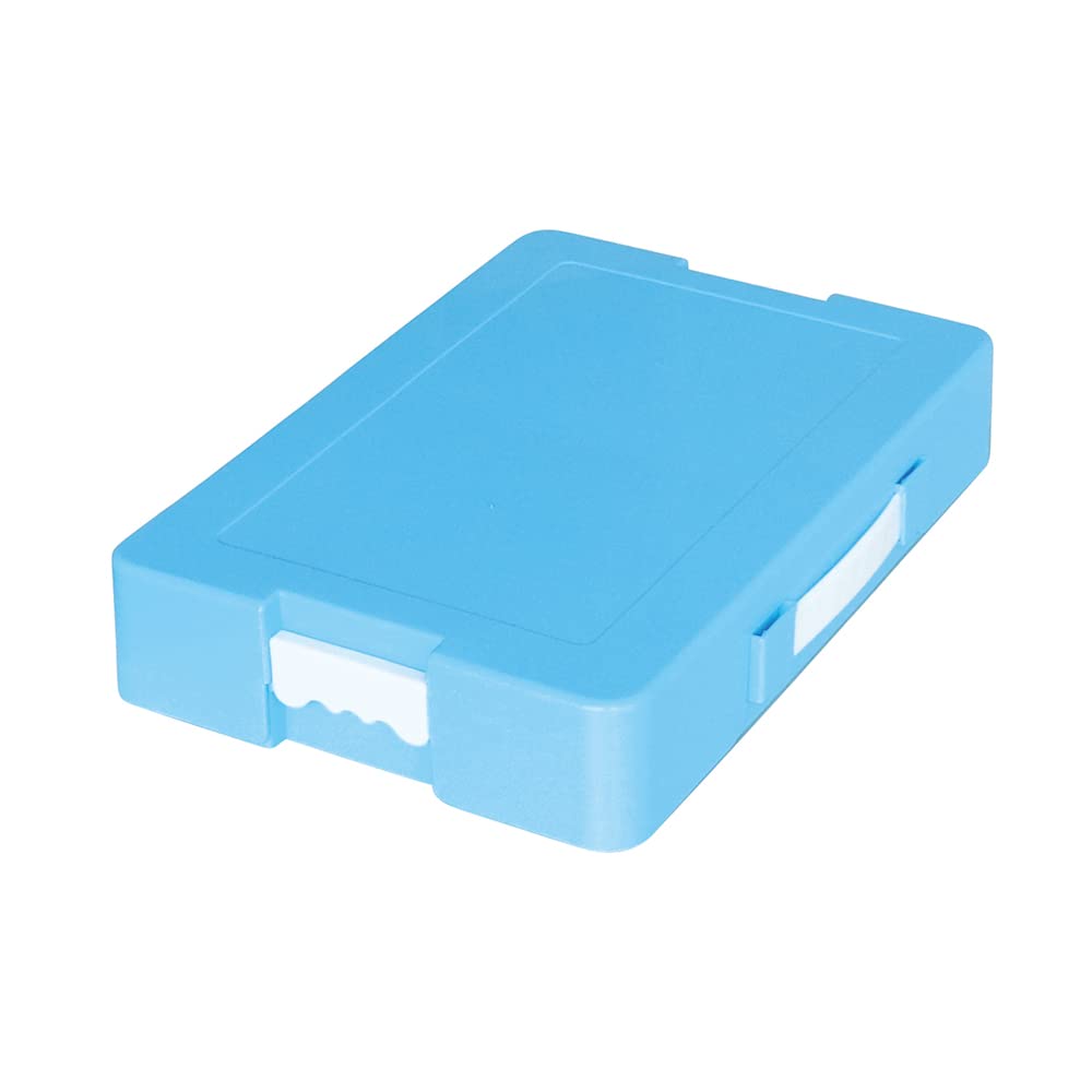 Debika Connectable Snap School Tool Box 04144, A4-Size Lid and Base with 2 Dividers, Name Sticker and Carry Handle, 34.5 x 24 x 6.5 cm, Blue, Pink or Yellow