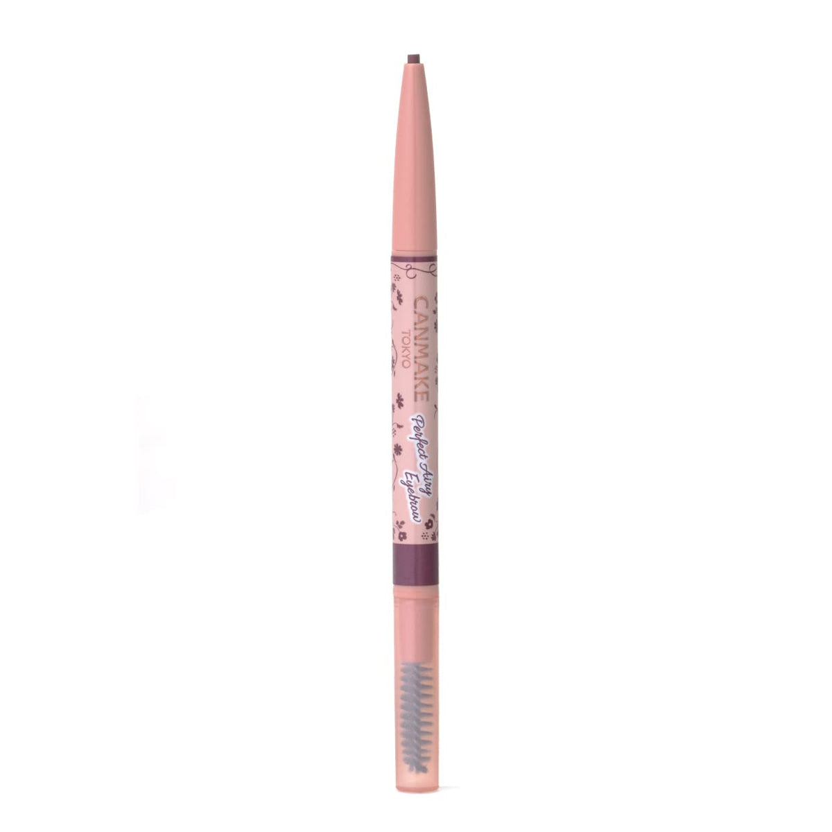Canmake Perfect Airy Eyebrow, Waterproof Retractable Brow Pencil with Spiral Brush for Soft, Fluffy Brows