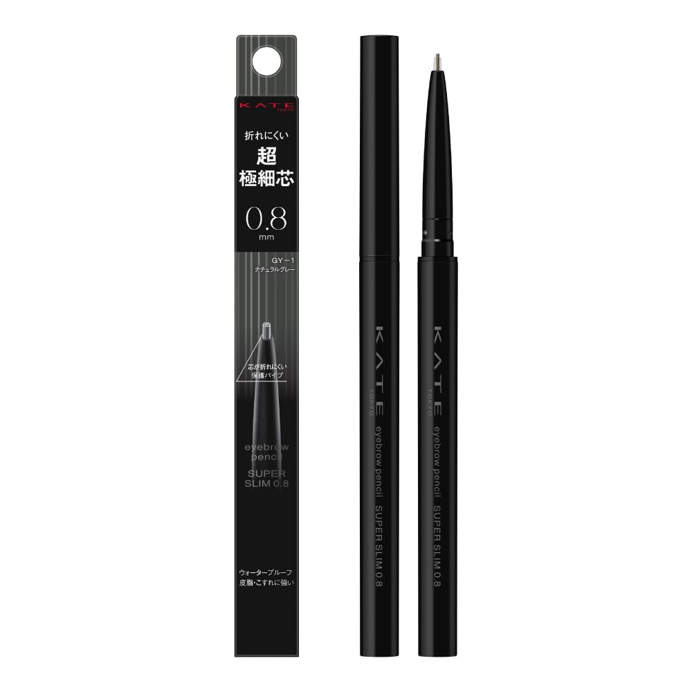 Kate Eyebrow Pencil Super Slim 0.8, Waterproof Mechanical Brow Pencil with Ultra-Fine 0.8 mm Break-Resistant Core and Protective Pipe, 6 Shades