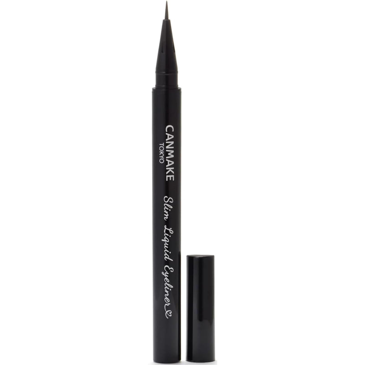 Canmake Slim Liquid Eyeliner, Ultra-Fine Short-Brush Liquid Eyeliner that Draws Thin Lines along the Lash Line, 0.7 mL