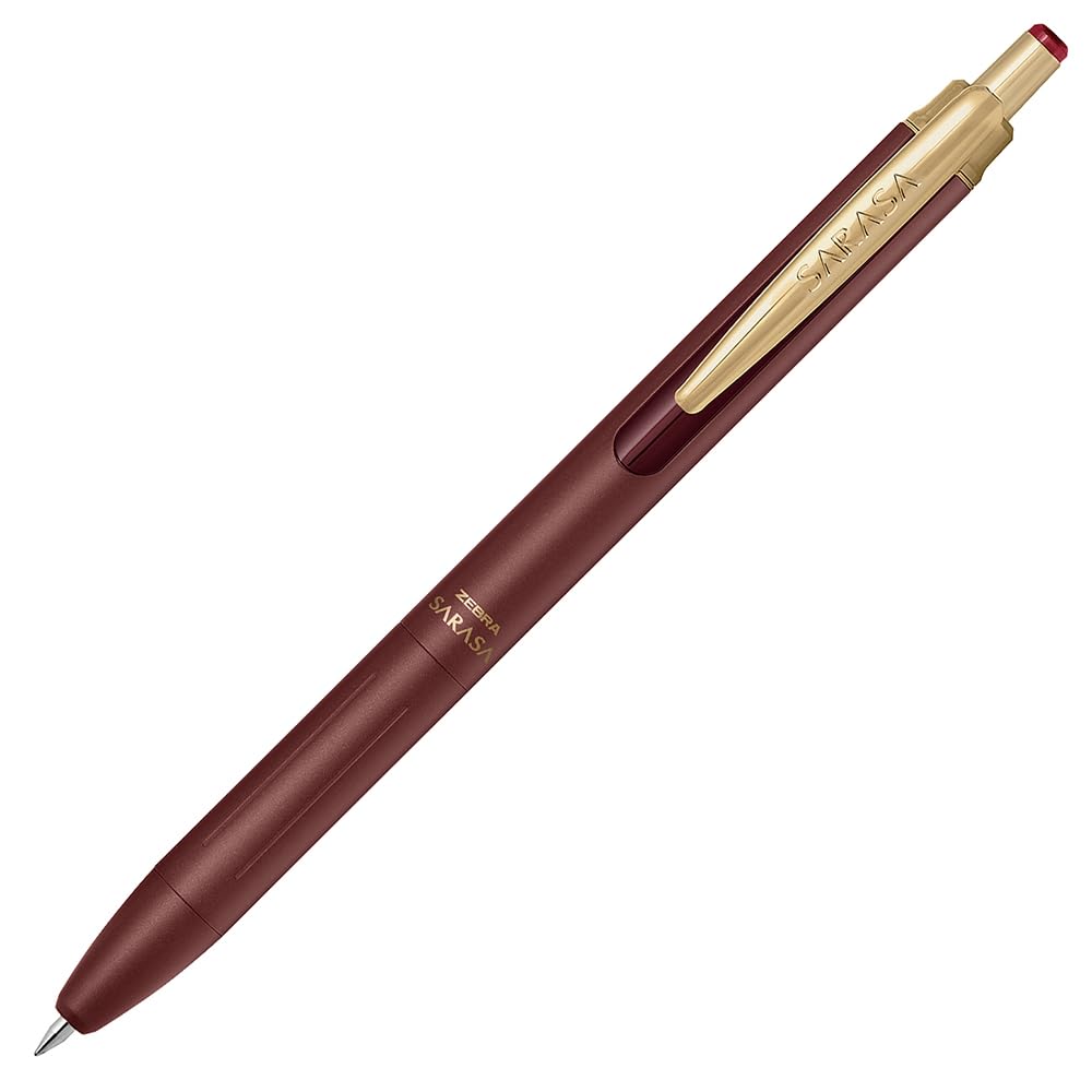 ZEBRA Sarasa Grand Gel Ballpoint Pen 0.5 mm, Retractable with Gold Binder Clip, Water-Based Pigment Water-Resistant Ink, 10.3 x 142.6 mm and 19.3 g, 11 Ink Colours, 1 or 3 Pens