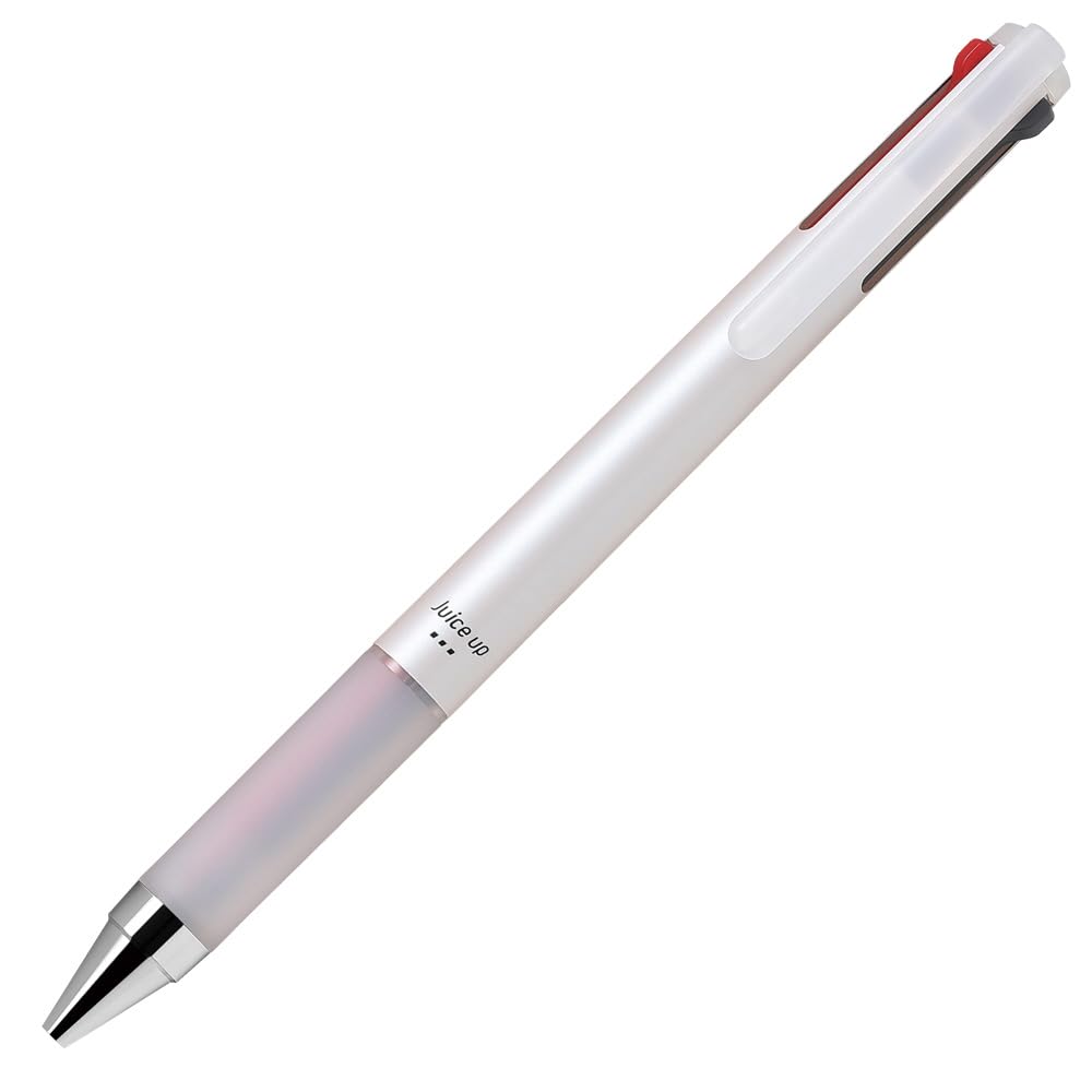 PILOT Juice Up 3 Three-Colour Ballpoint Pen 0.4 mm, Slide-Lever Black Red Blue Water-Based Pigment Ink, Resin Barrel with Rubber Grip, 144 mm, Black, Midnight, Silver, White, Coral or Mint
